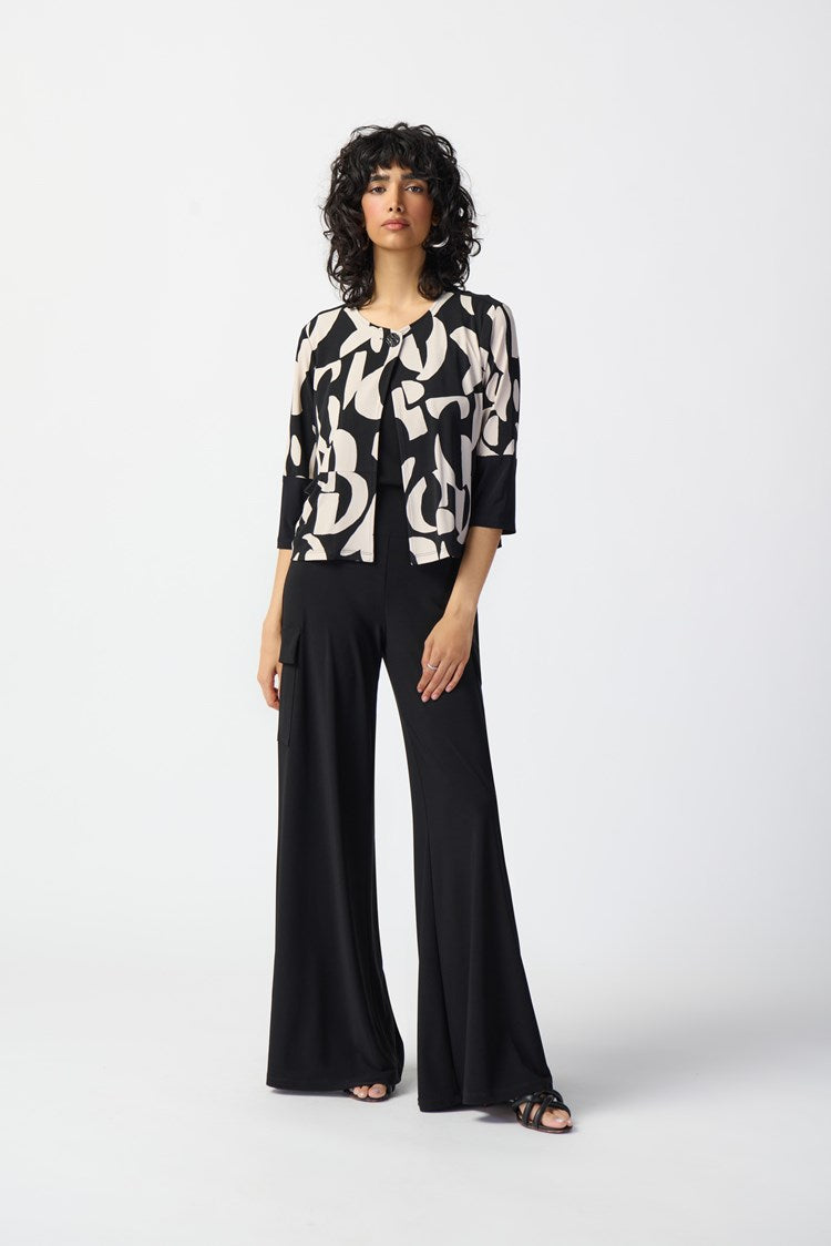 JOSEPH RIBKOFF JACKET STYLE 241223 COLOUR BLACK/MOONSTONE