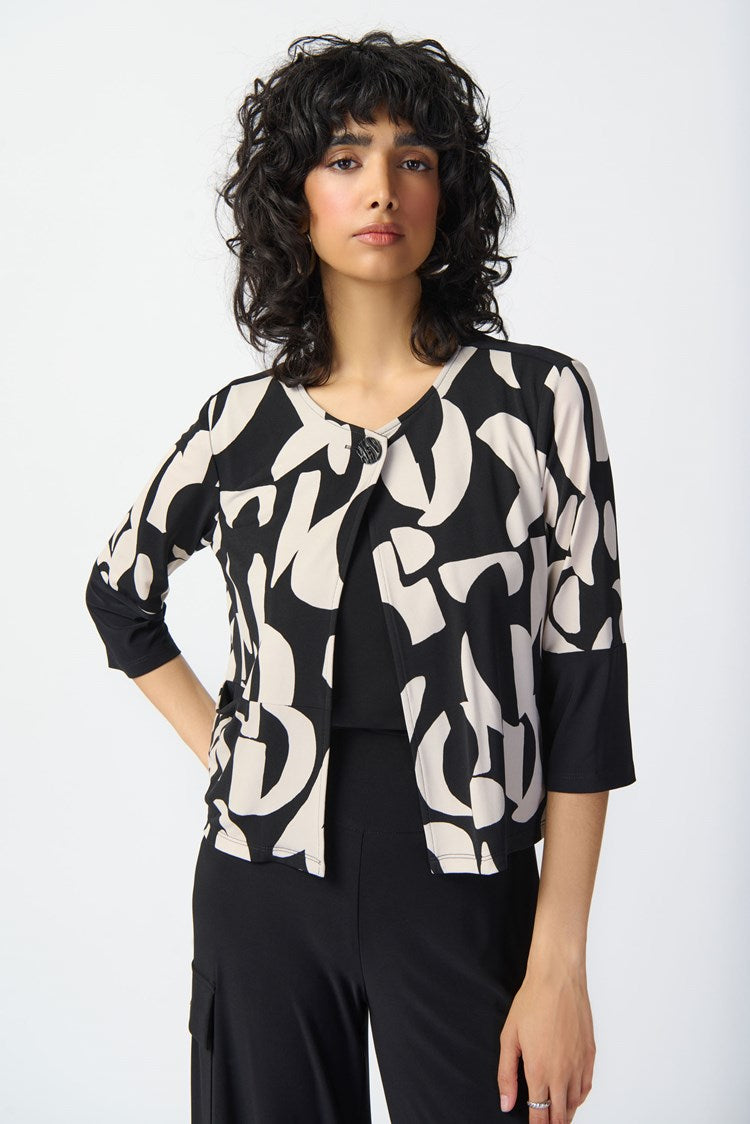 JOSEPH RIBKOFF JACKET STYLE 241223 COLOUR BLACK/MOONSTONE