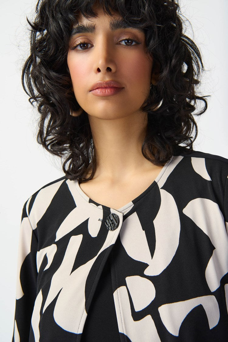 JOSEPH RIBKOFF JACKET STYLE 241223 COLOUR BLACK/MOONSTONE