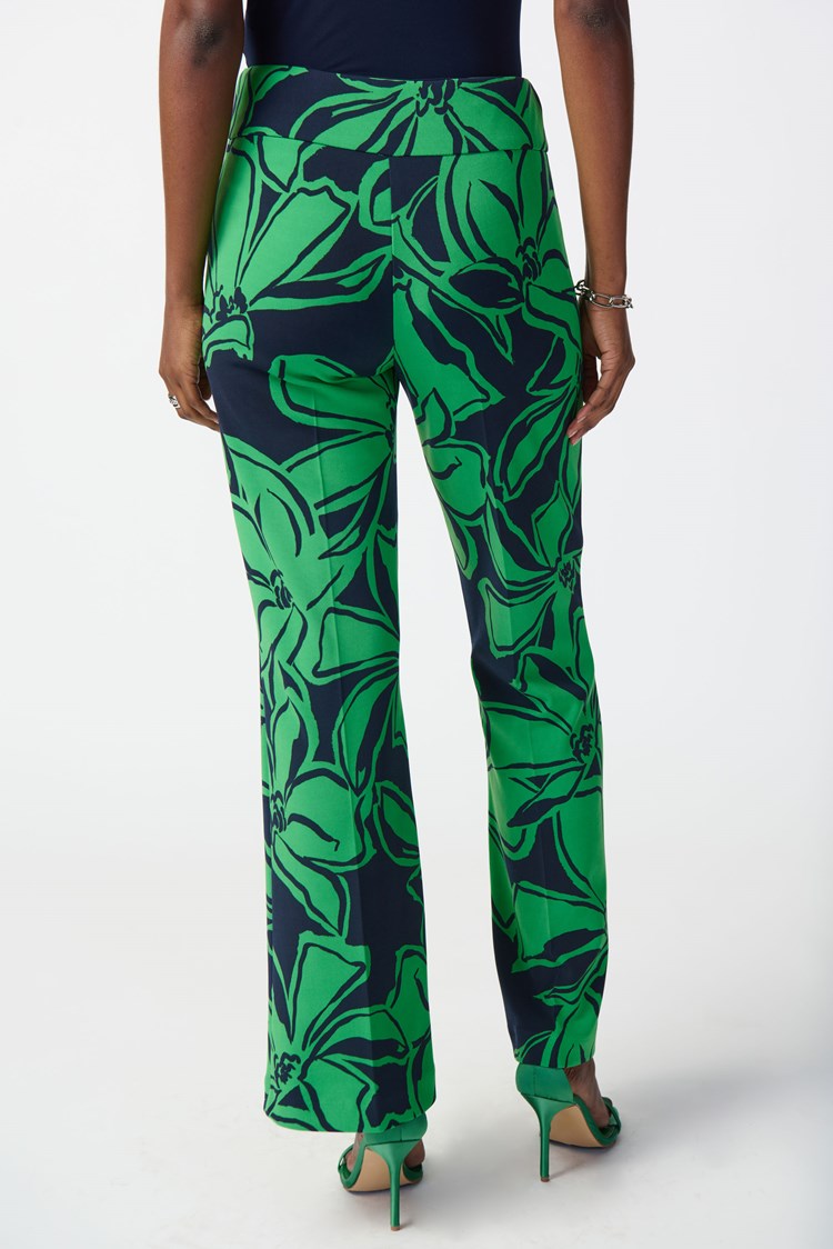 JOSEPH RIBKOFF FLORAL PRINT PANTS STYLE 241254 COLOUR MIDNIGHT BLUE/GREEN