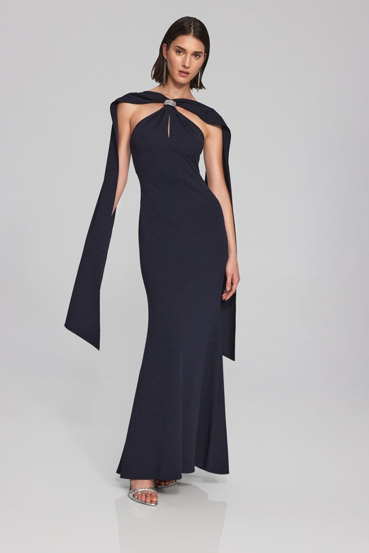 JOSEPH RIBKOFF LONG DRESS STYLE 241786 COLOUR MIDNIGHT BLUE