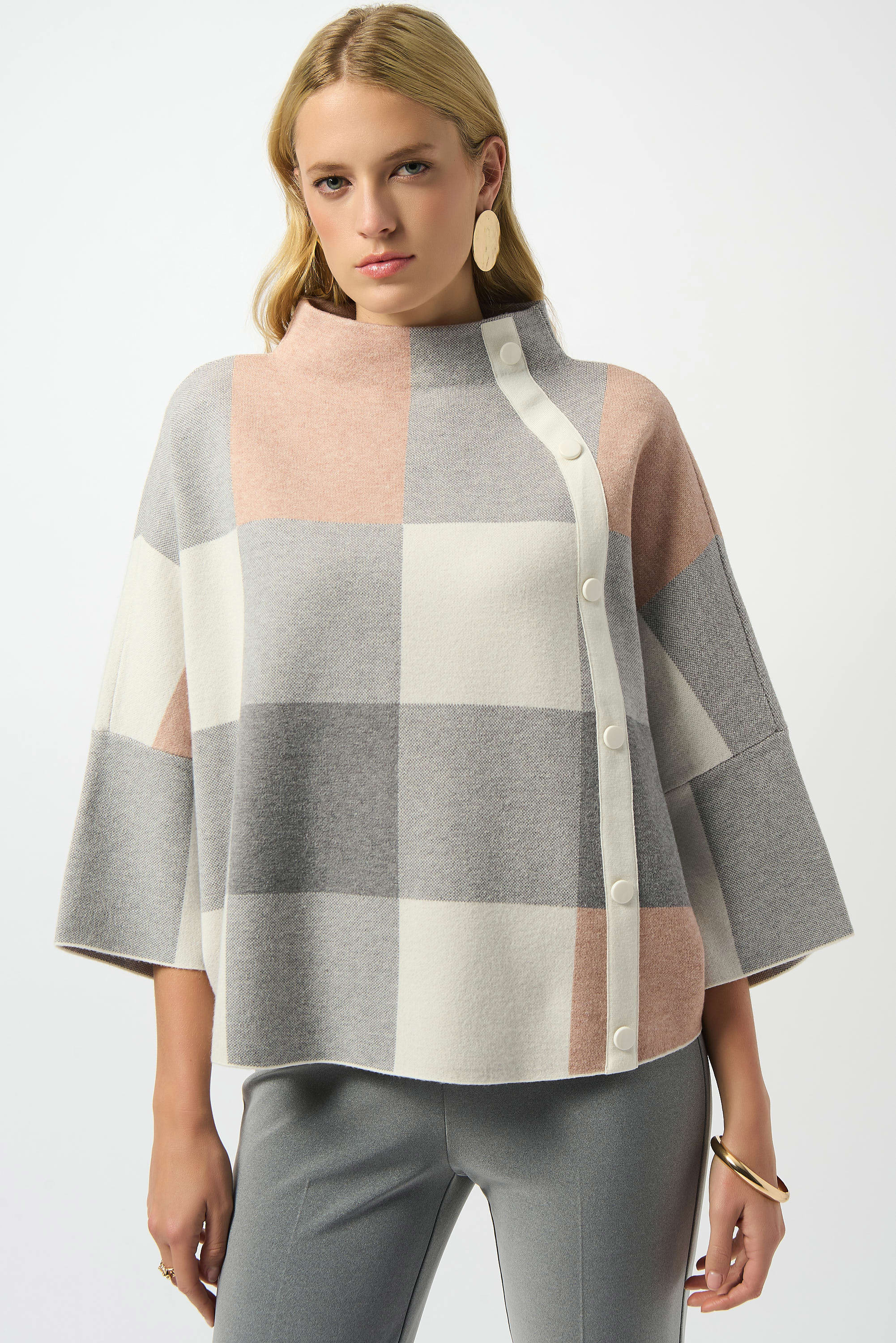 JOSEPH RIBKOFF SWEATER STYLE 243948F25 COLOUR ROSE/MULTI