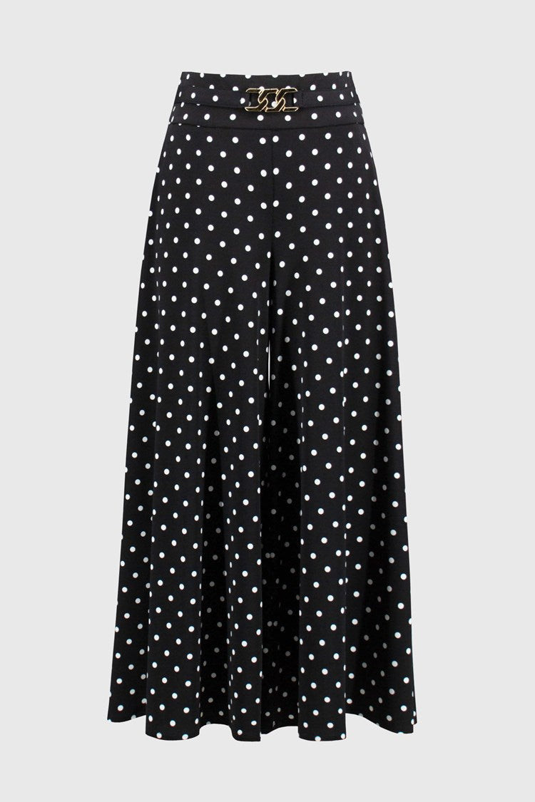 JOSEPH RIBKOFF POLKA DOT CULOTTE PANT STYLE 251040 COLOUR BLACK/VANILLA