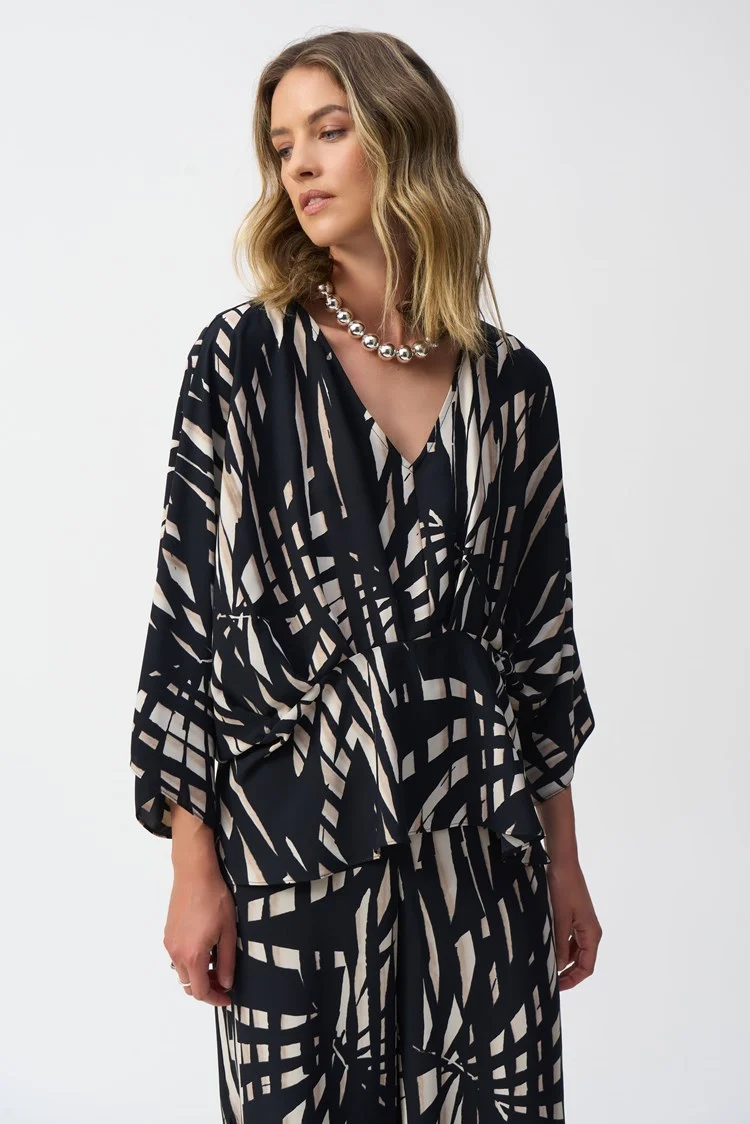 JOSEPH RIBKOFF TOP STYLE 251047 COLOUR BLACK/MULTI