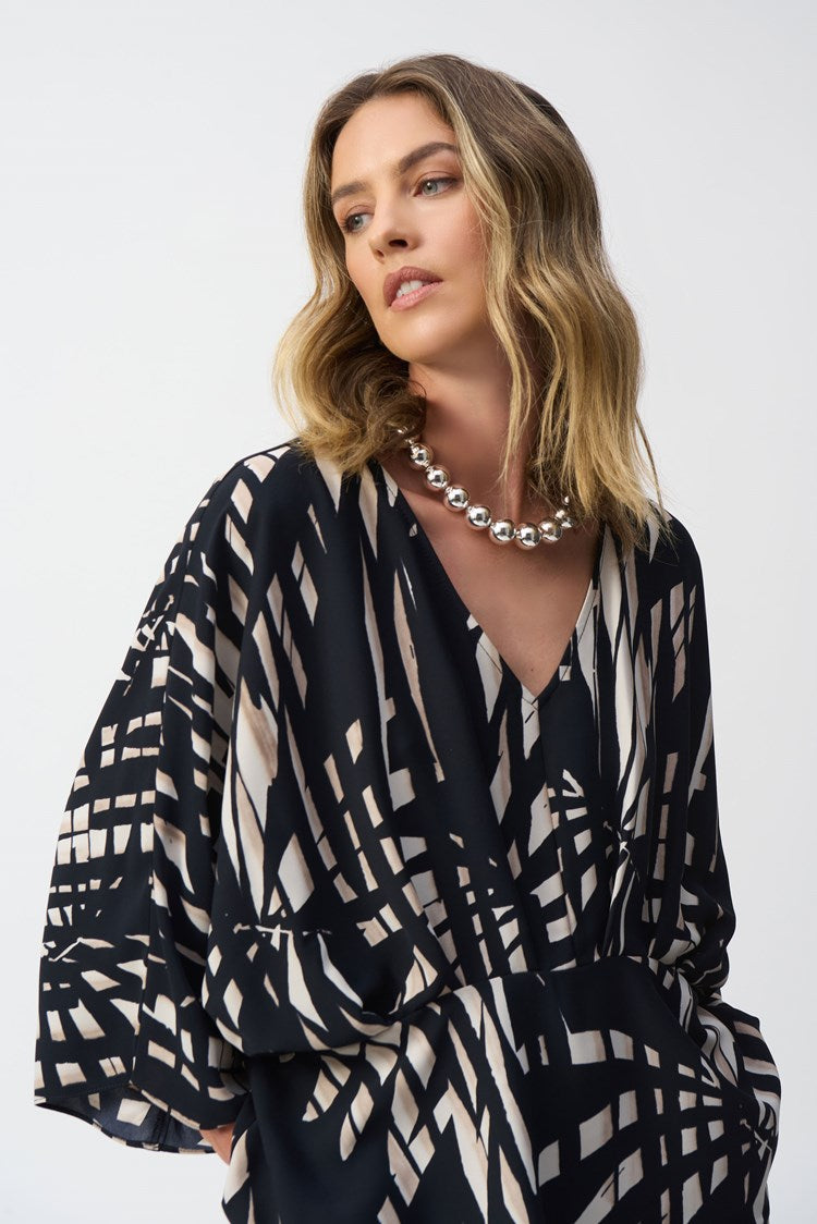JOSEPH RIBKOFF TOP STYLE 251047 COLOUR BLACK/MULTI