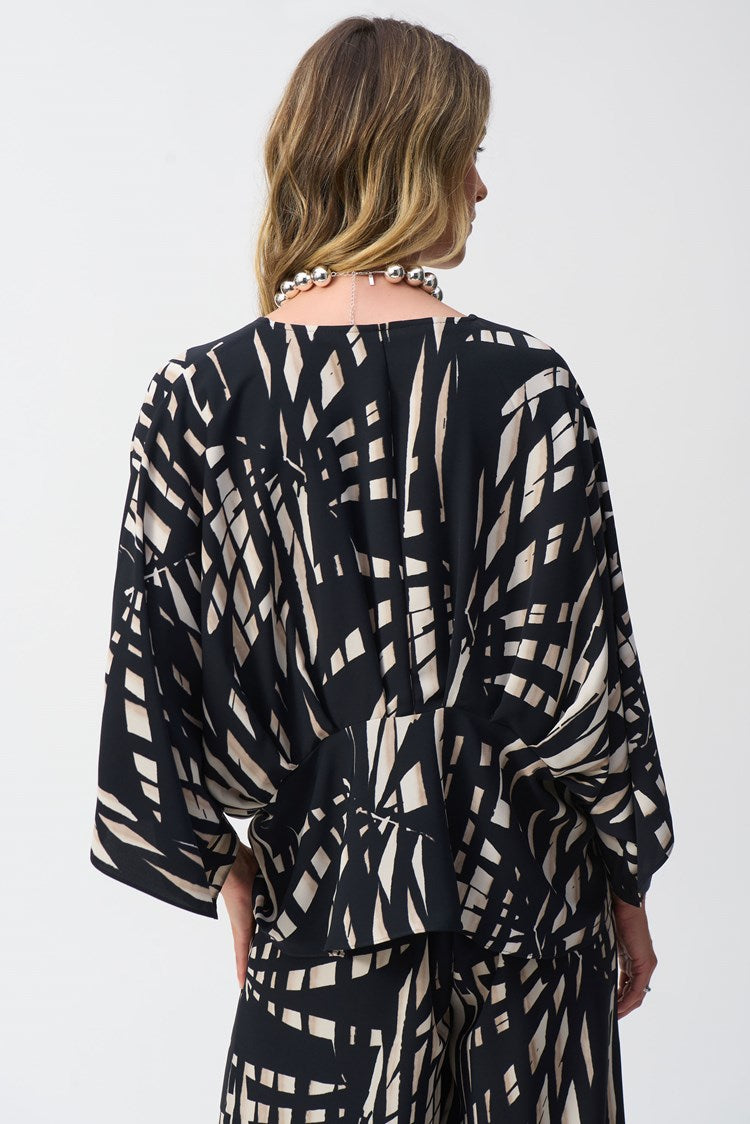 JOSEPH RIBKOFF TOP STYLE 251047 COLOUR BLACK/MULTI