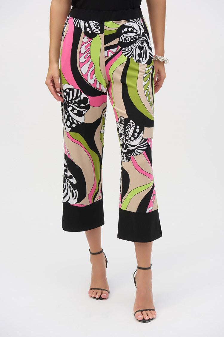 JOSEPH RIBKOFF PANT STYLE 252107 COLOUR BLACK/MULTI
