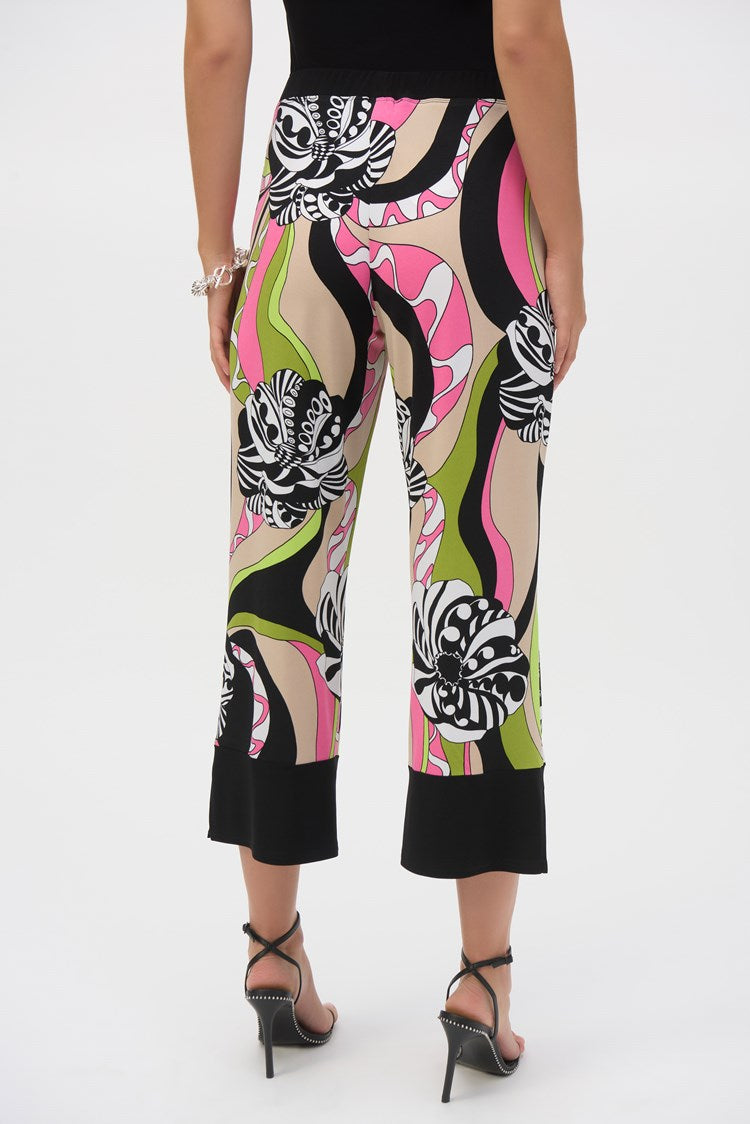 JOSEPH RIBKOFF PANT STYLE 252107 COLOUR BLACK/MULTI