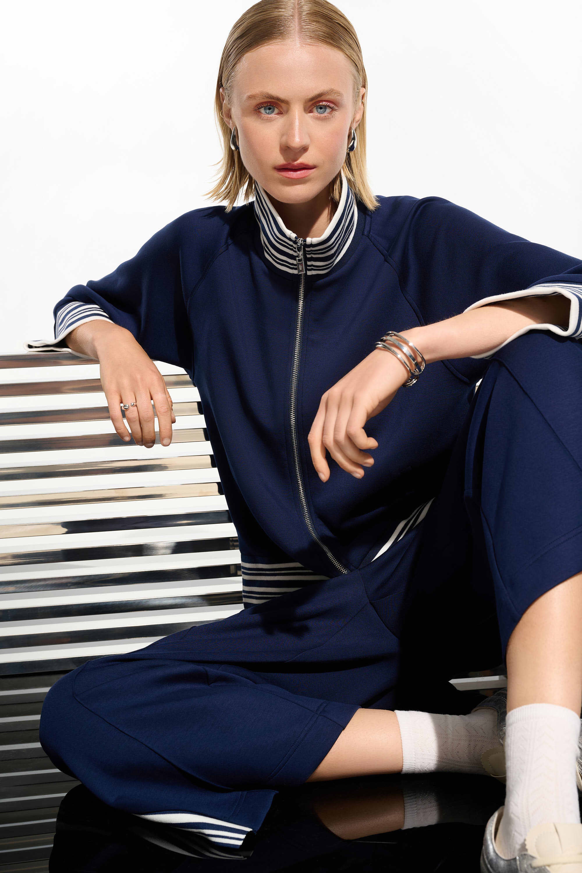 JOSEPH RIBKOFF JACKET STYLE 261617 COLOUR INDIGO/VANILLA