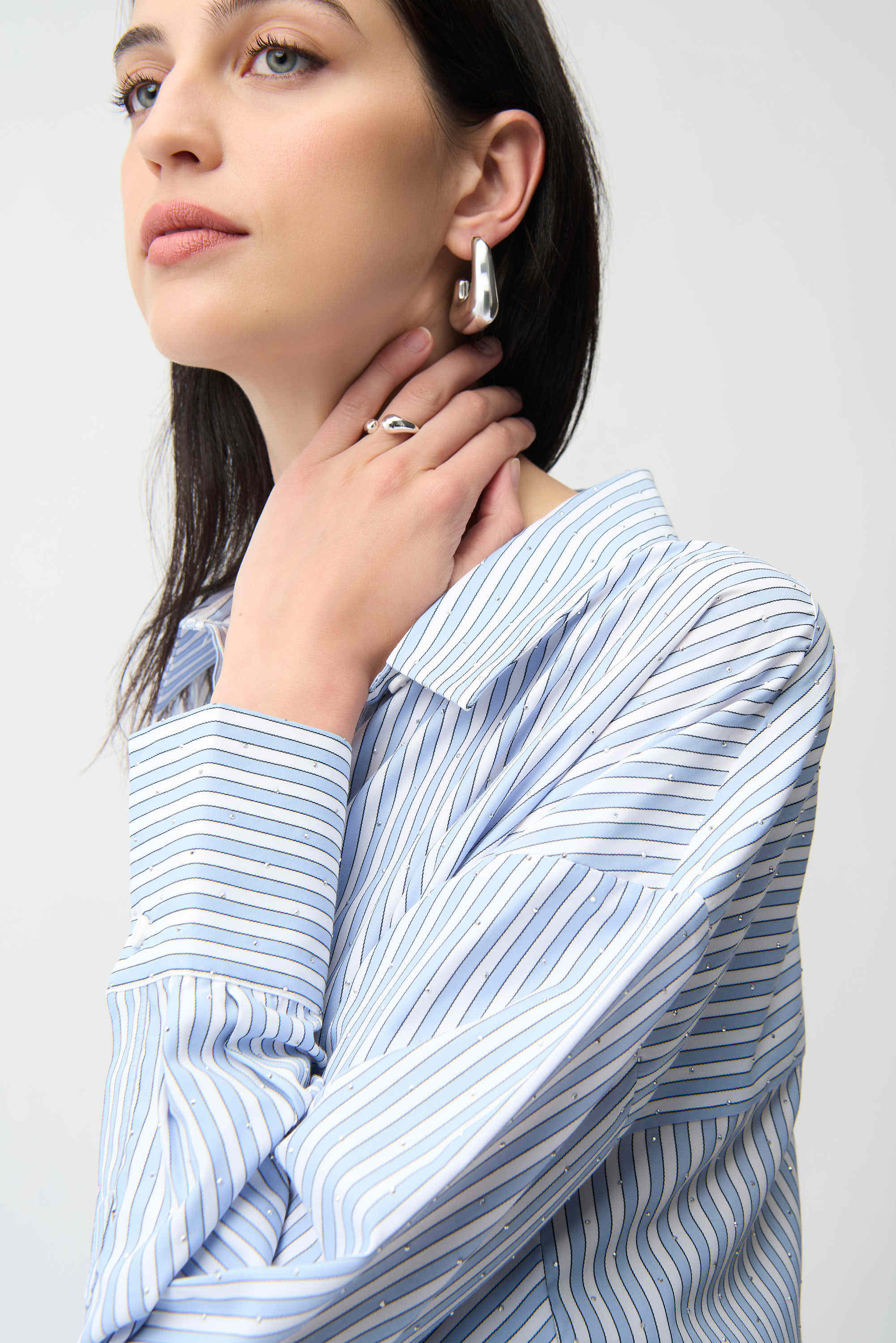 JOSEPH RIBKOFF BLOUSE STYLE 261931 COLOUR BLUE/VANILLA