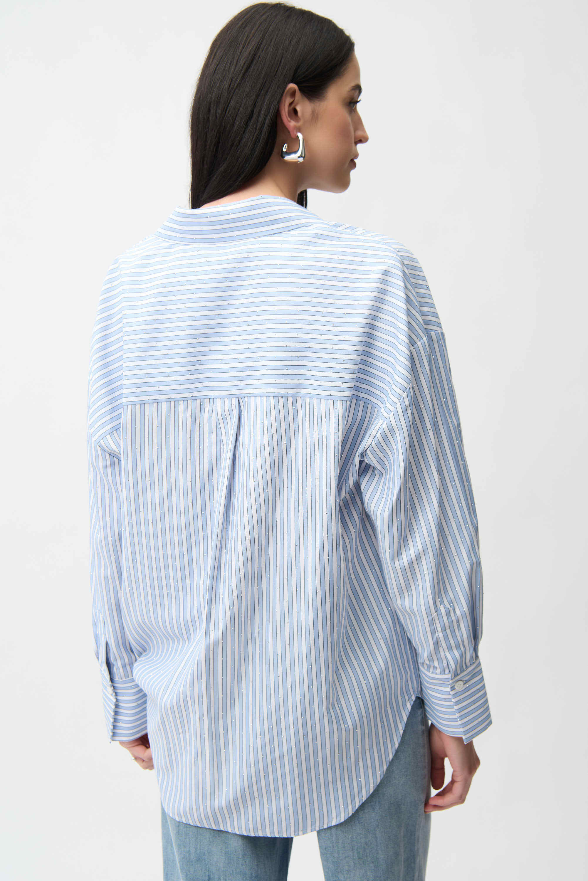 JOSEPH RIBKOFF BLOUSE STYLE 261931 COLOUR BLUE/VANILLA