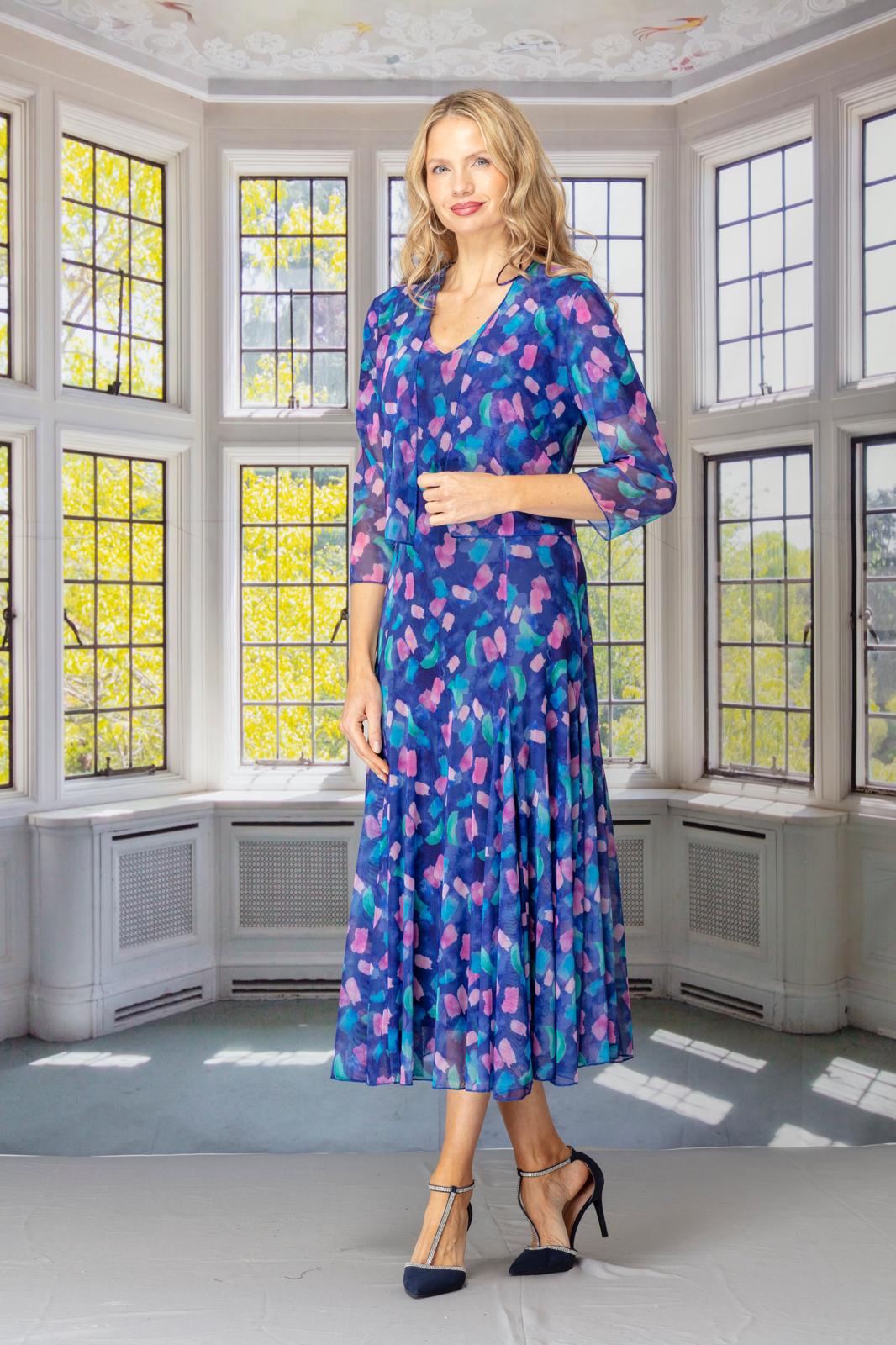 GLITZ DRESS AND JACKET STYLE 1423 COLOUR MULTI