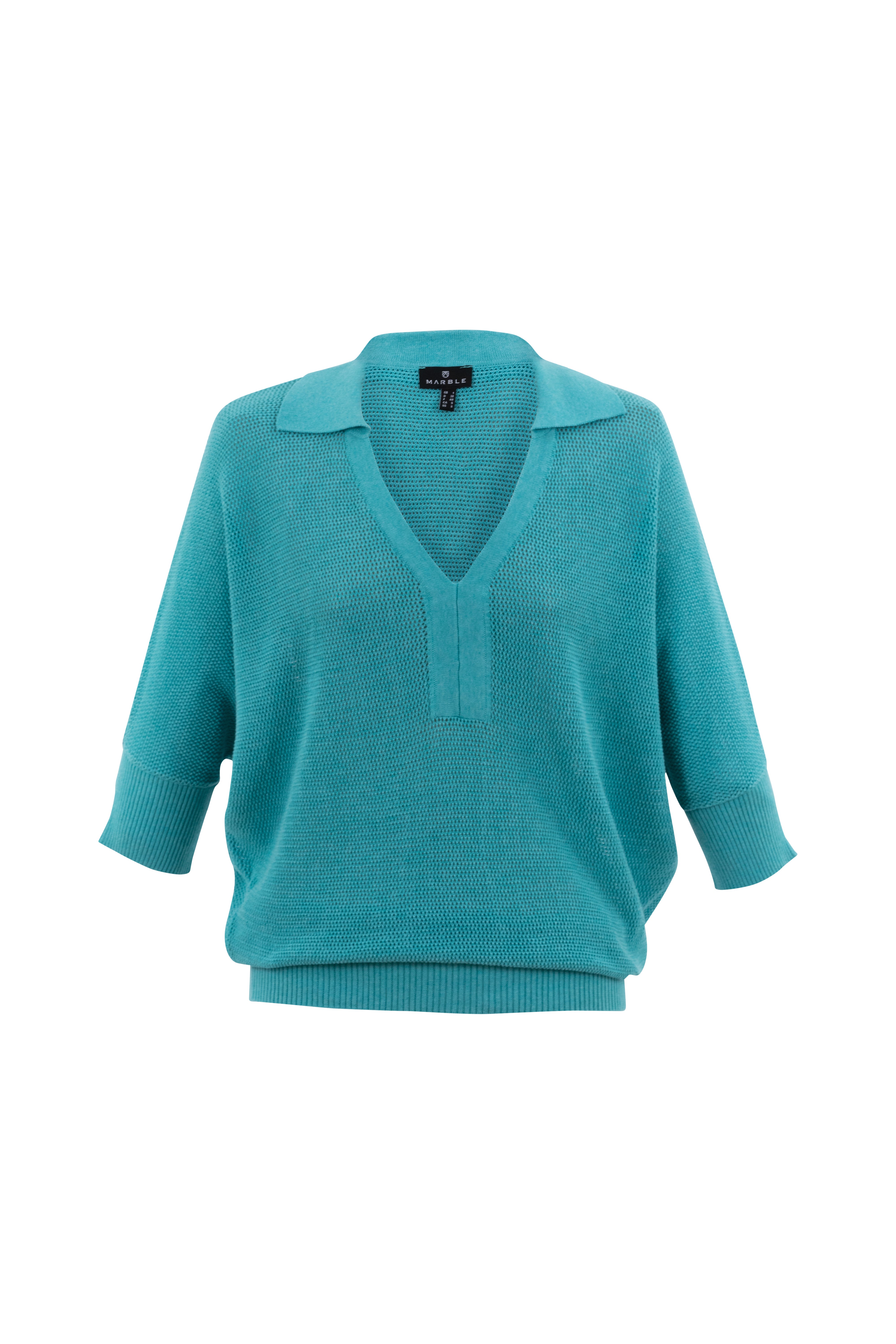 MARBLE KNIT SWEATER | STYLE 7350 | COLOUR AQUA