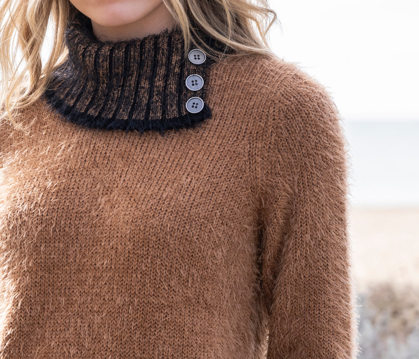 MARBLE SWEATER STYLE 8026 COLOUR TOBACCO/BLACK