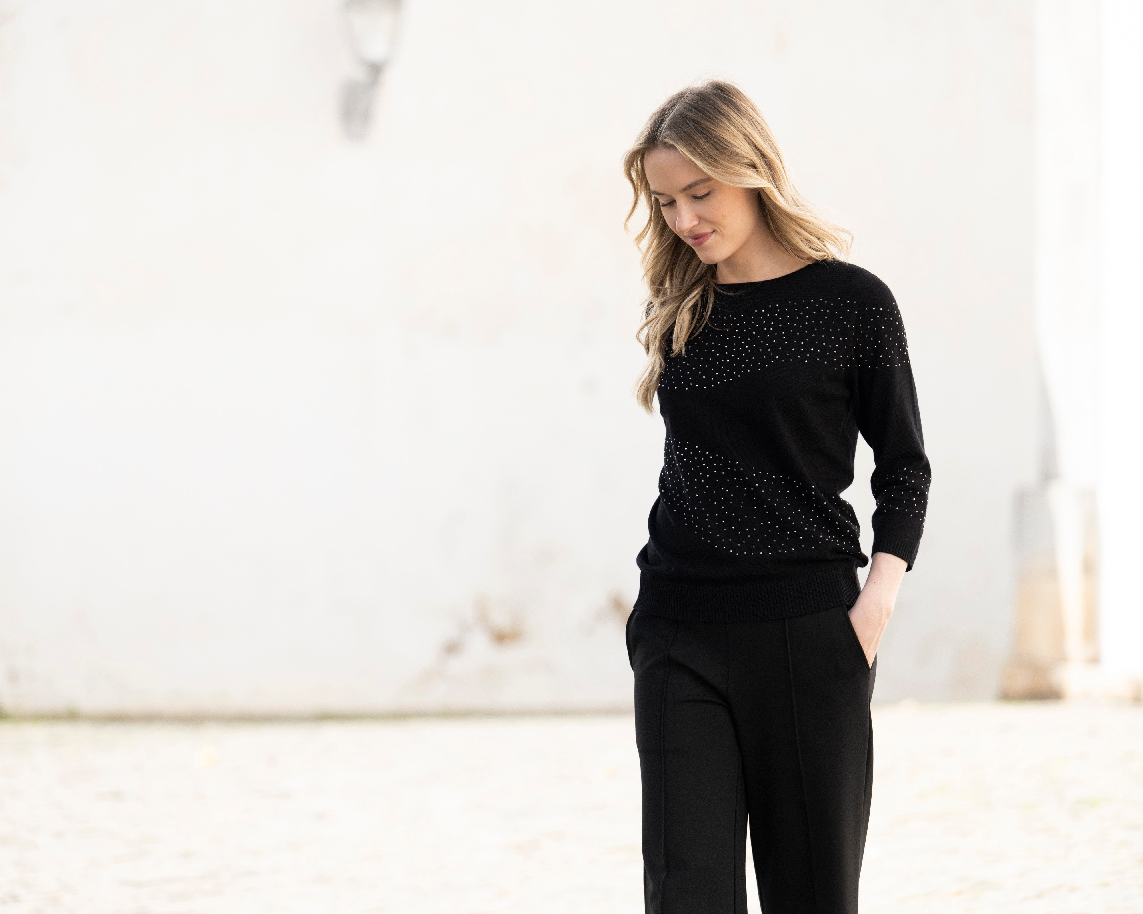 MARBLE SPARKLE SWEATER STYLE 8052 COLOUR BLACK