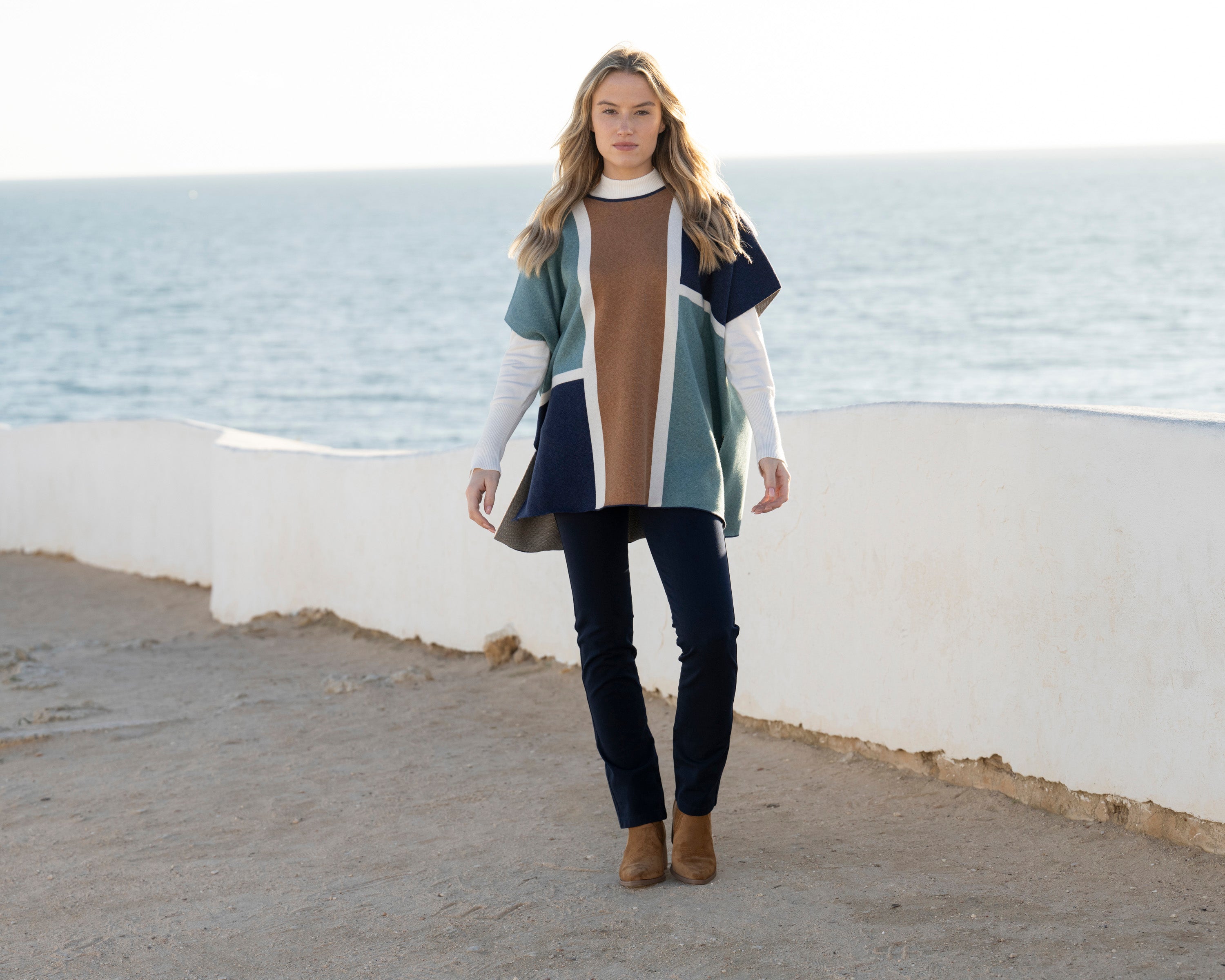 MARBLE CAPE STYLE 8112 COLOUR SEAFOAM/TOBACCO/NAVY