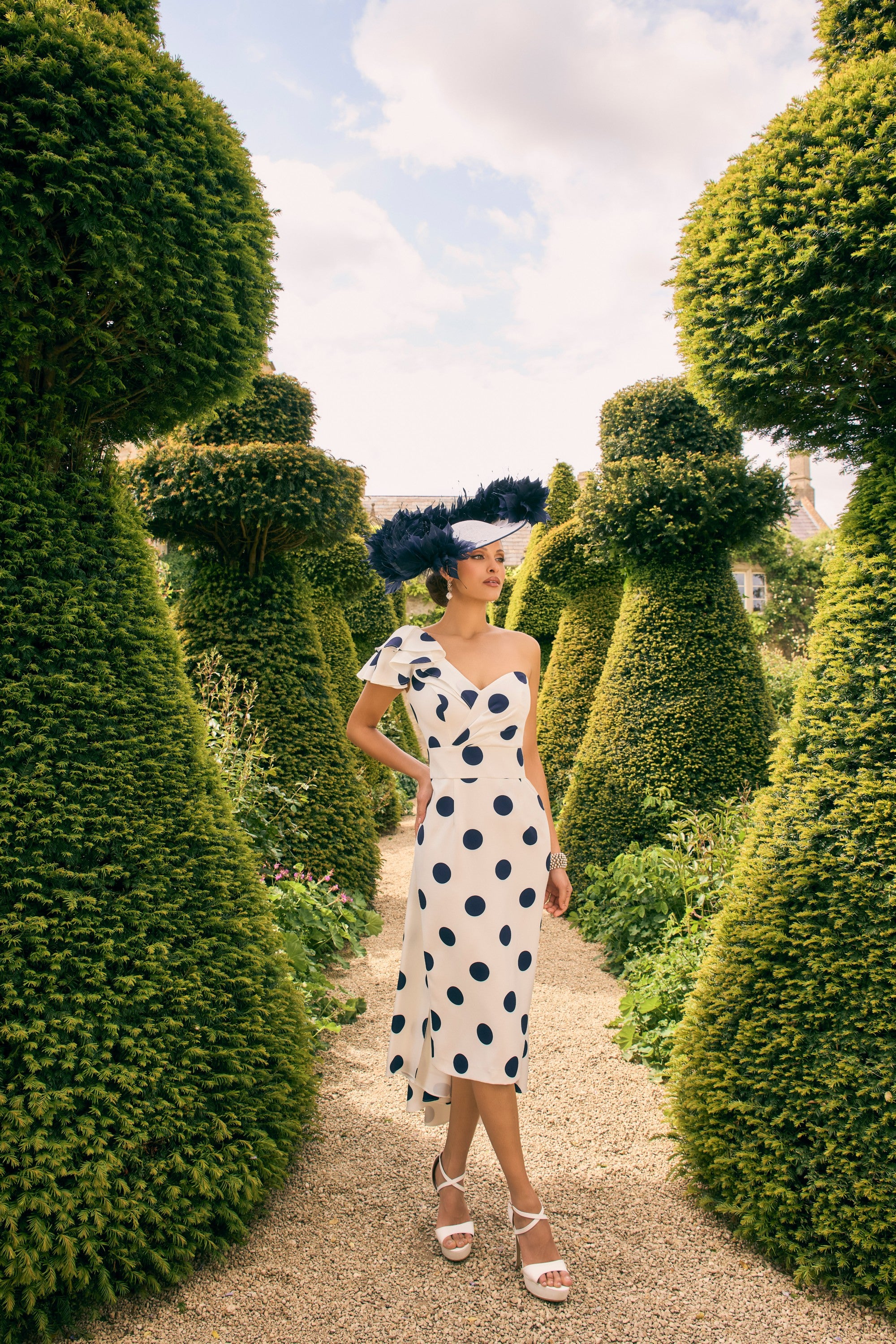 VENI INFANTINO DRESS STYLE 992766 COLOUR IVORY/NAVYSPOT