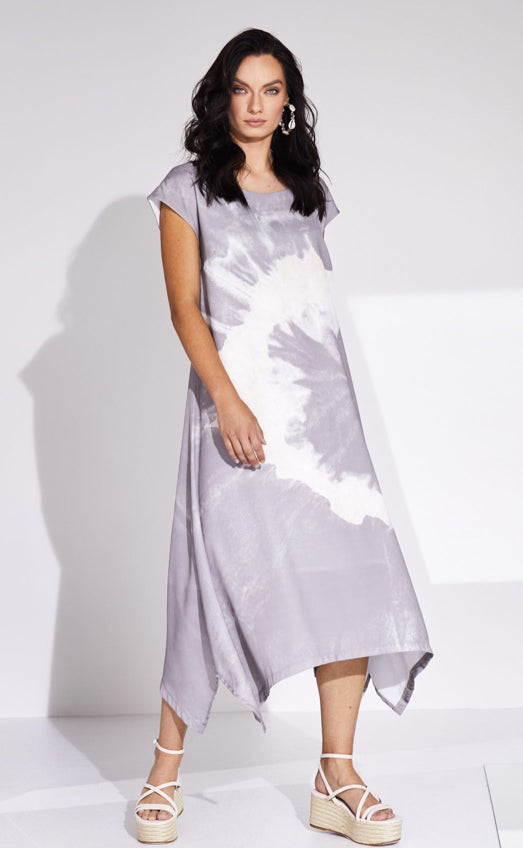 NAYA TIE DYE PRINT DRESS COLOUR MINK STYLE NAS24321