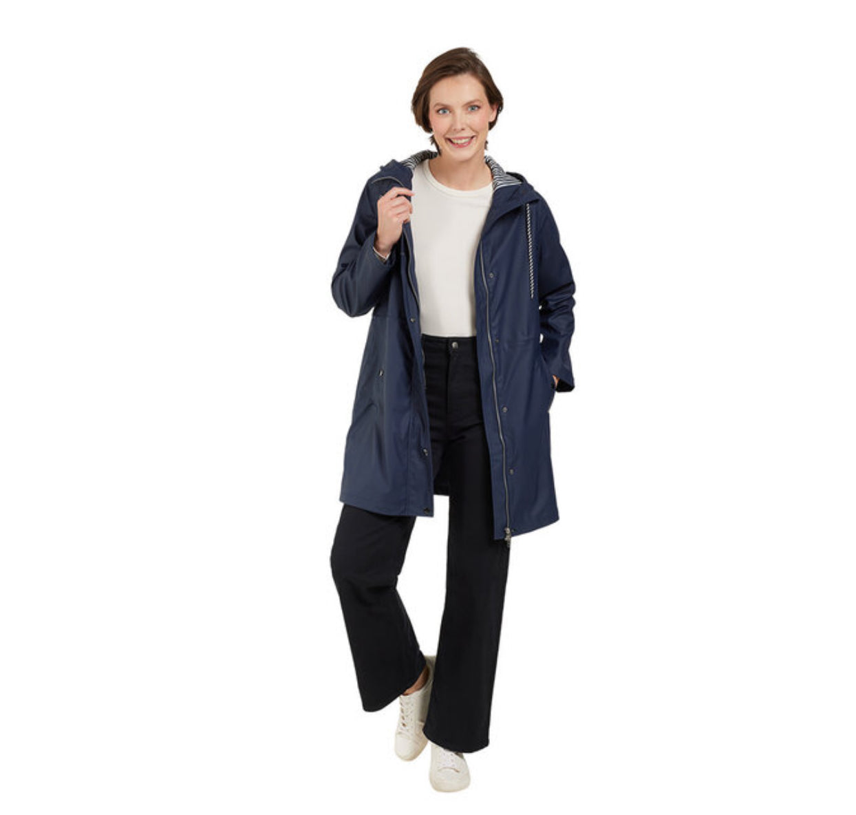 BRANDTEX LONG SHOWERPROOF COAT STYLE 218313 COLOUR MIDNIGHT BLUE