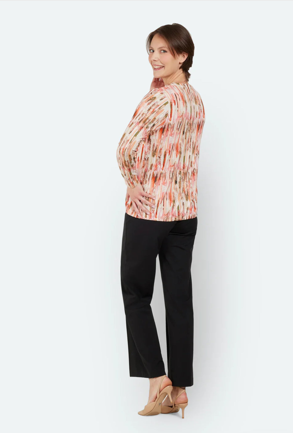 BRANDTEX BLOUSE STYLE 218469 COLOUR COVERT GREEN/MULTI