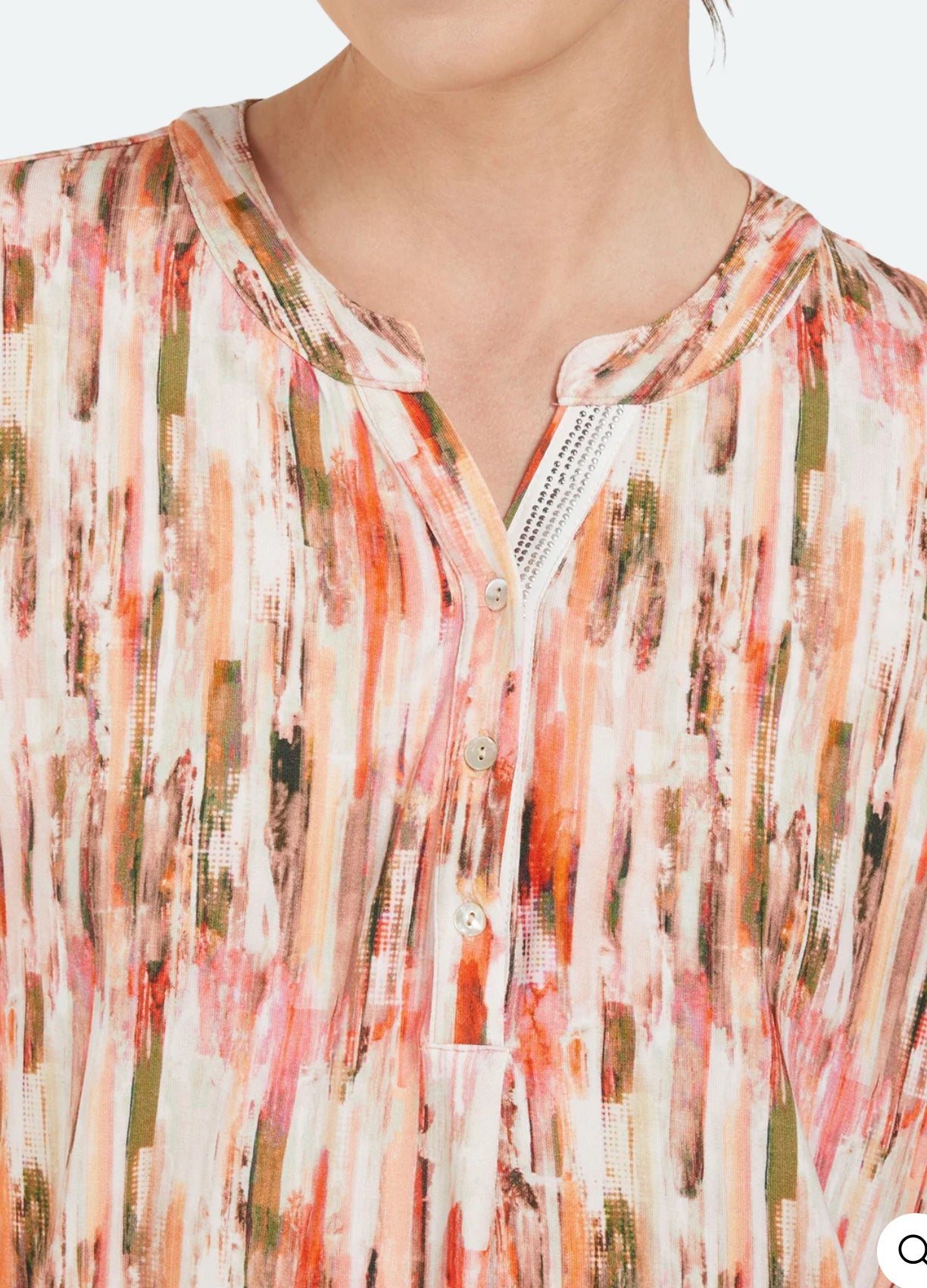 BRANDTEX BLOUSE STYLE 218469 COLOUR COVERT GREEN/MULTI