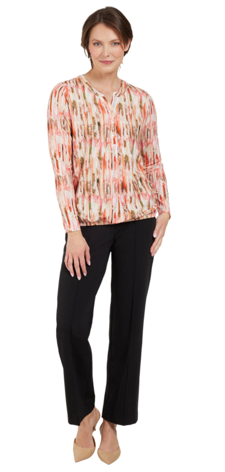 BRANDTEX BLOUSE STYLE 218469 COLOUR COVERT GREEN/MULTI