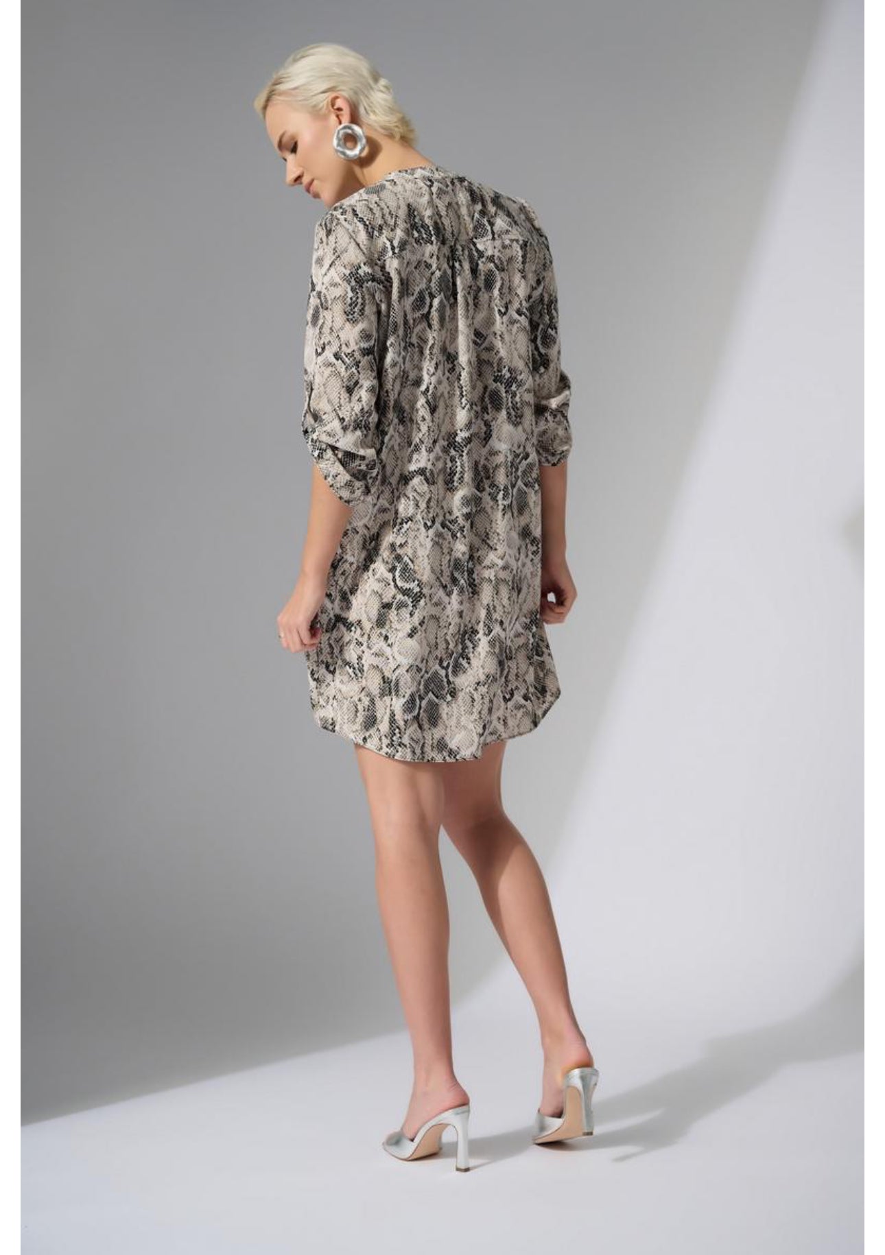 JOSEPH RIBKOFF PYTHON PRINT DRESS STYLE 252240/ BEIGE MULTI