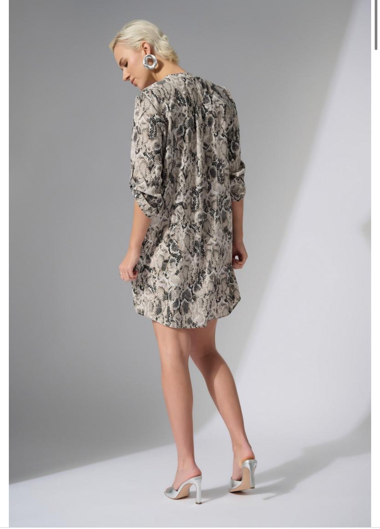 JOSEPH RIBKOFF PYTHON PRINT DRESS STYLE 252240/ BEIGE MULTI