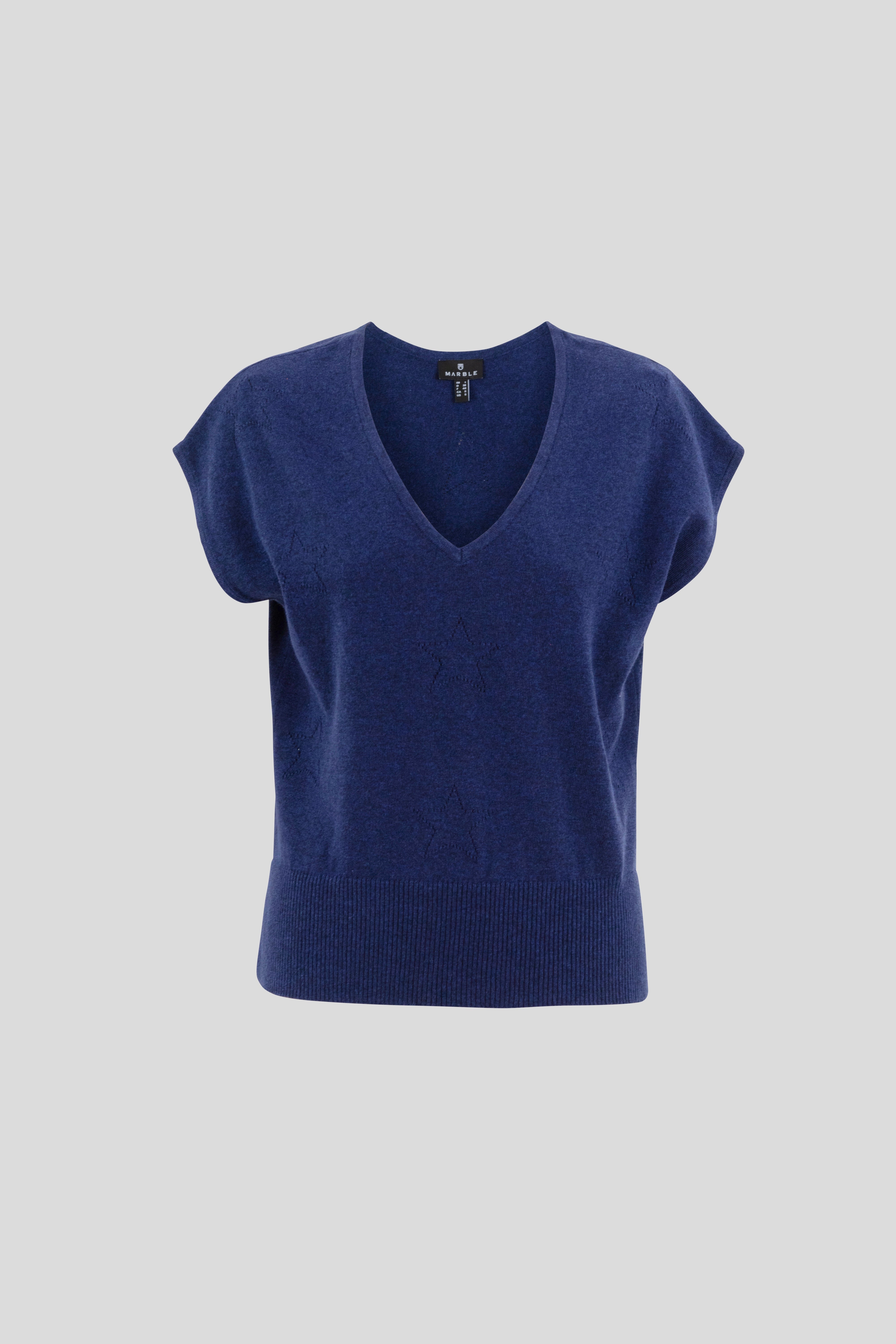 MARBLE RELAXED FIT SLEEVELESS SWEATER | STYLE 7436 COLOUR NAVY (103)