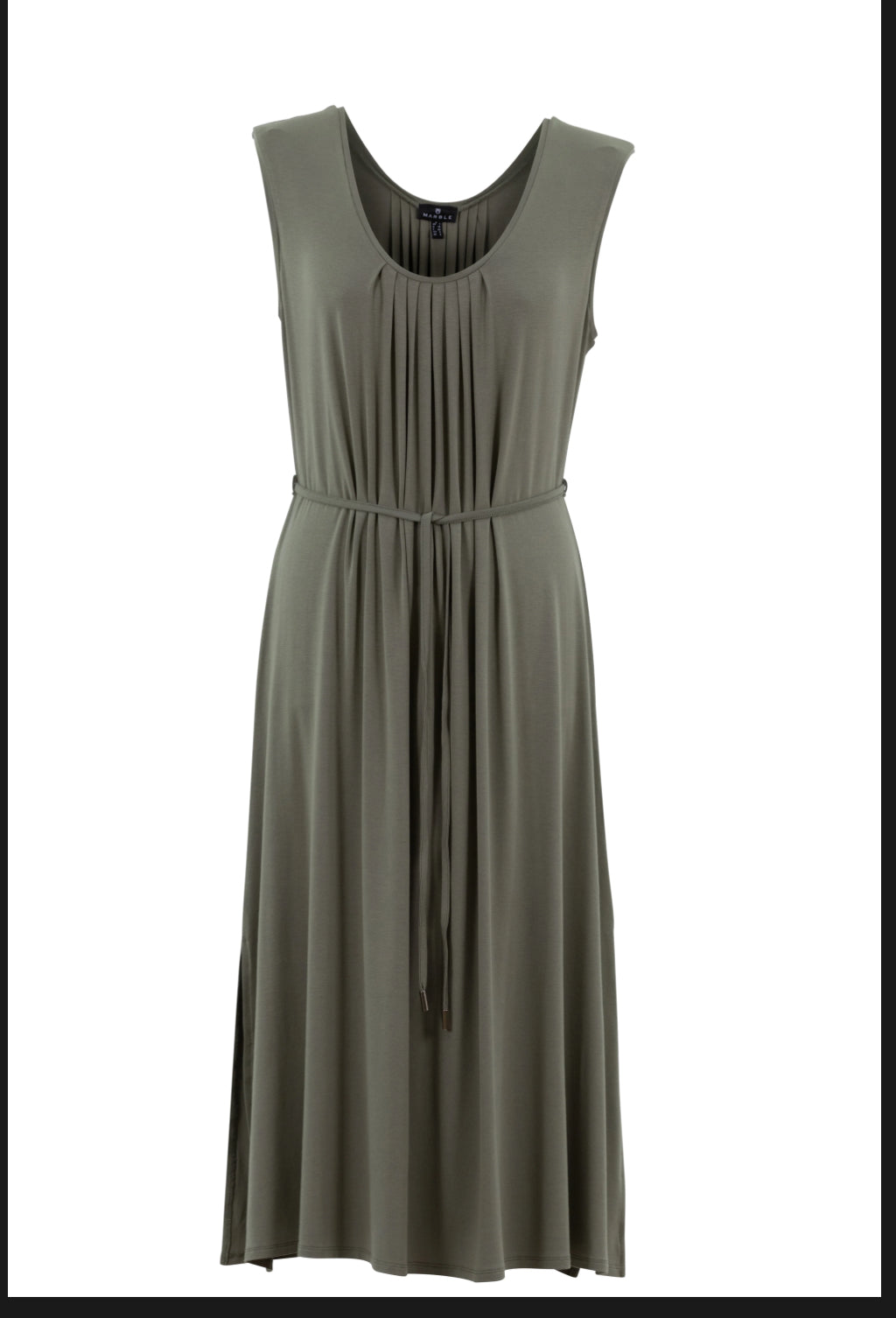 MARBLE SCOOP NECK FIT AND FLARE DRESS | STYLE 7456 COLOUR KHAKI (123)