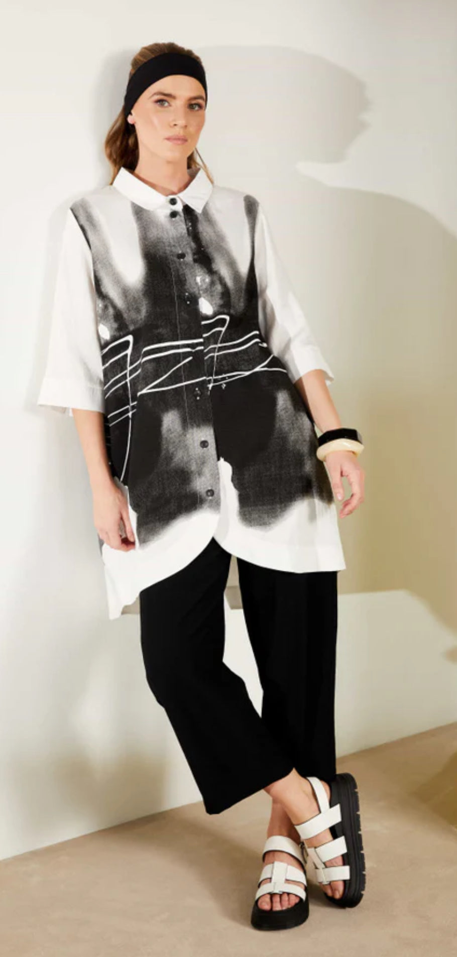 NAYA DRESS SHIRT NAS25204 COLOUR BLACK/WHITE