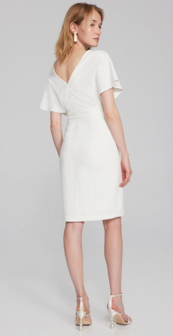 JOSEPH RIBKOFF SCUBA CREPE WRAP DRESS WITH PEARL DETAIL | STYLE 241761 | COLOUR: MIDNIGHT BLUE