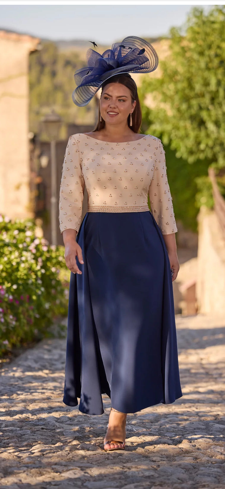 VENI INFANTINO DRESS STYLE 992426 COLOUR OLD GOLD/NAVY