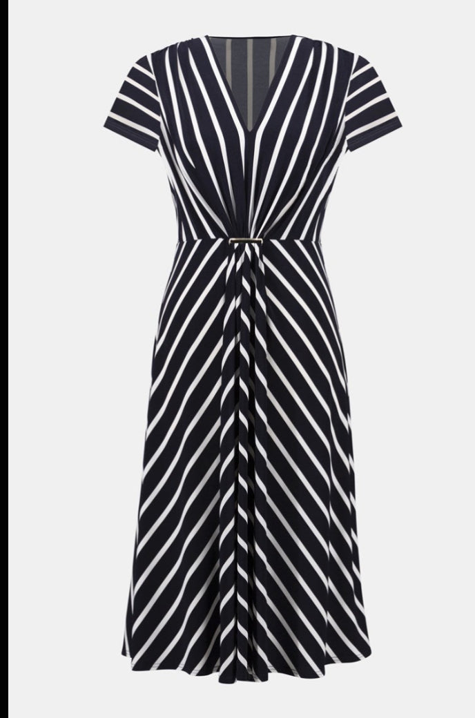JOSEPH RIBKOFF DRESS STYLE 251295X COLOUR MIDNIGHT BLUE/VANILLA