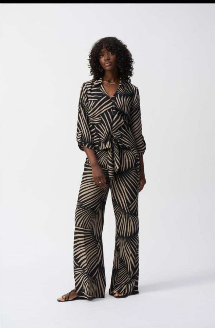 JOSEPH RIBKOFF PANT STYLE 251085 COLOUR BLACK/DUNE