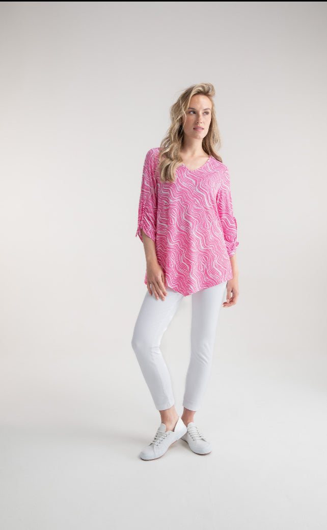 MARBLE PRINTED TUNIC STYLE 7939 COLOUR PINK 194