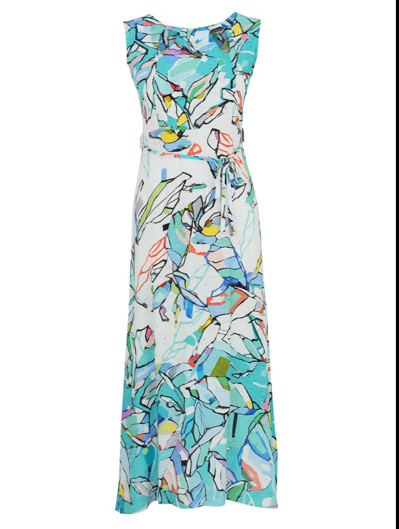 DOLCEZZA DRESS STYLE 25616 COLOUR TURQUOISE MULTI