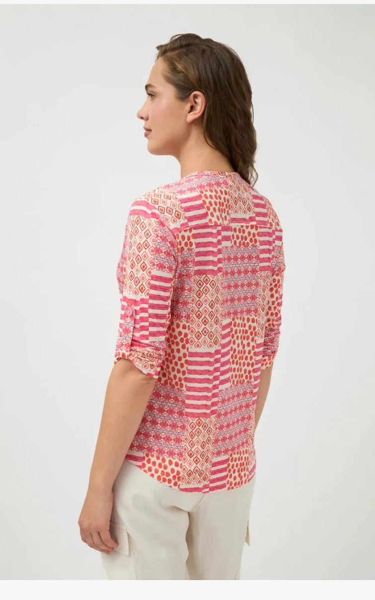 TINTA ABSTRACT PRINT BLOUSE STYLE LIZ COLOUR PINK/MULTI