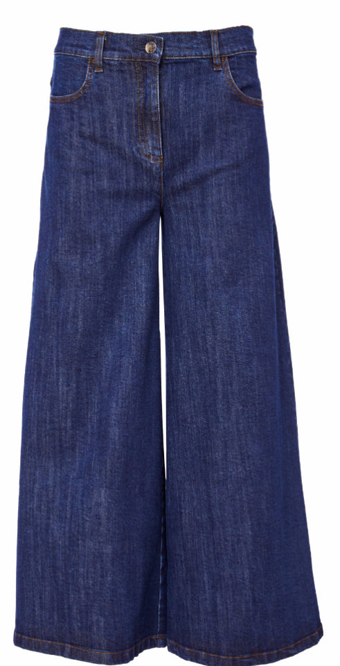 NAYA FLARED DENIM CROP TROUSER STYLE NAS25254 COLOUR NAVY