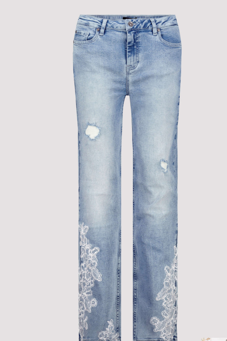 MONARI JEANS WITH LACE DETAIL STYLE 409411