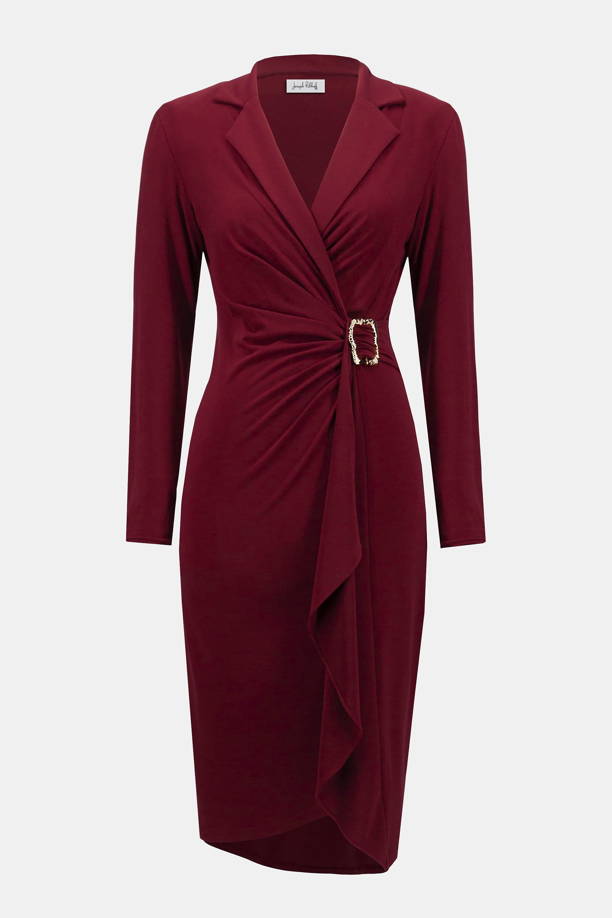 JOSEPH RIBKOFF DRESS STYLE 253145 COLOUR MERLOT