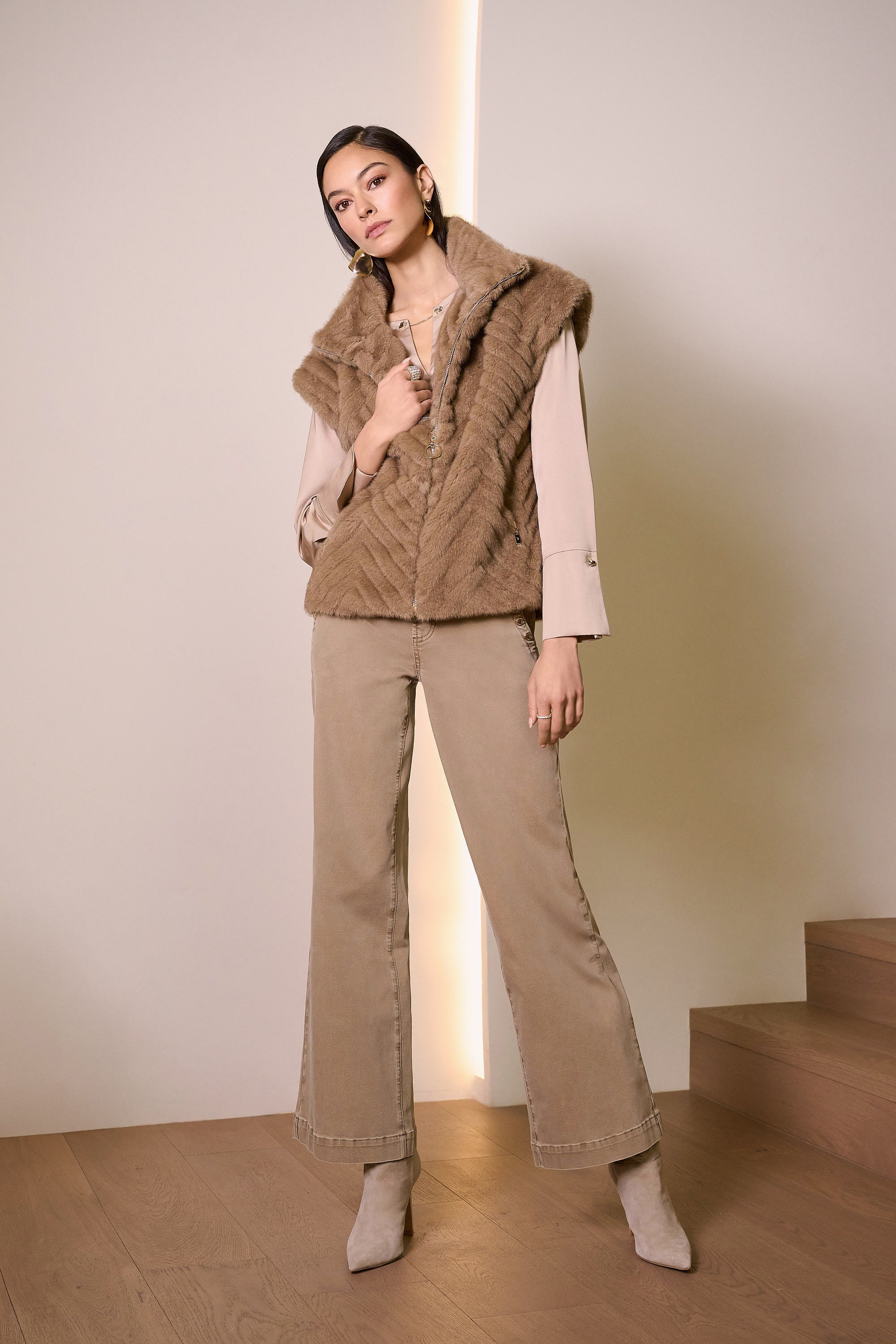 JOSEPH RIBKOFF PANT STYLE 254919 COLOUR FAWN