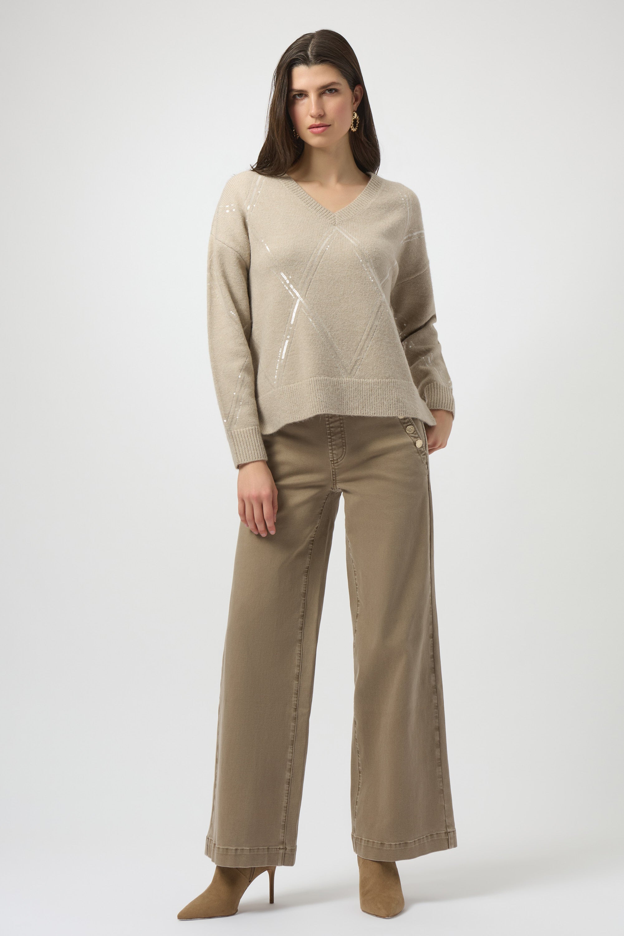 JOSEPH RIBKOFF PANT STYLE 254919 COLOUR FAWN