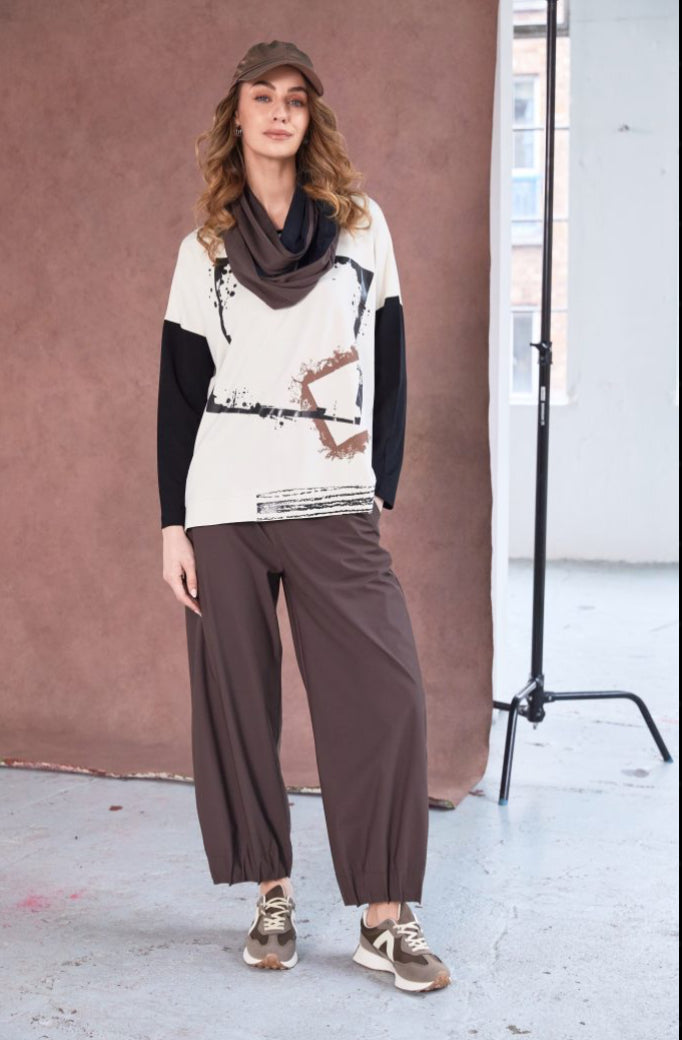 NAYA SCARF STYLE NAW25113 COLOUR COCOA & BLACK