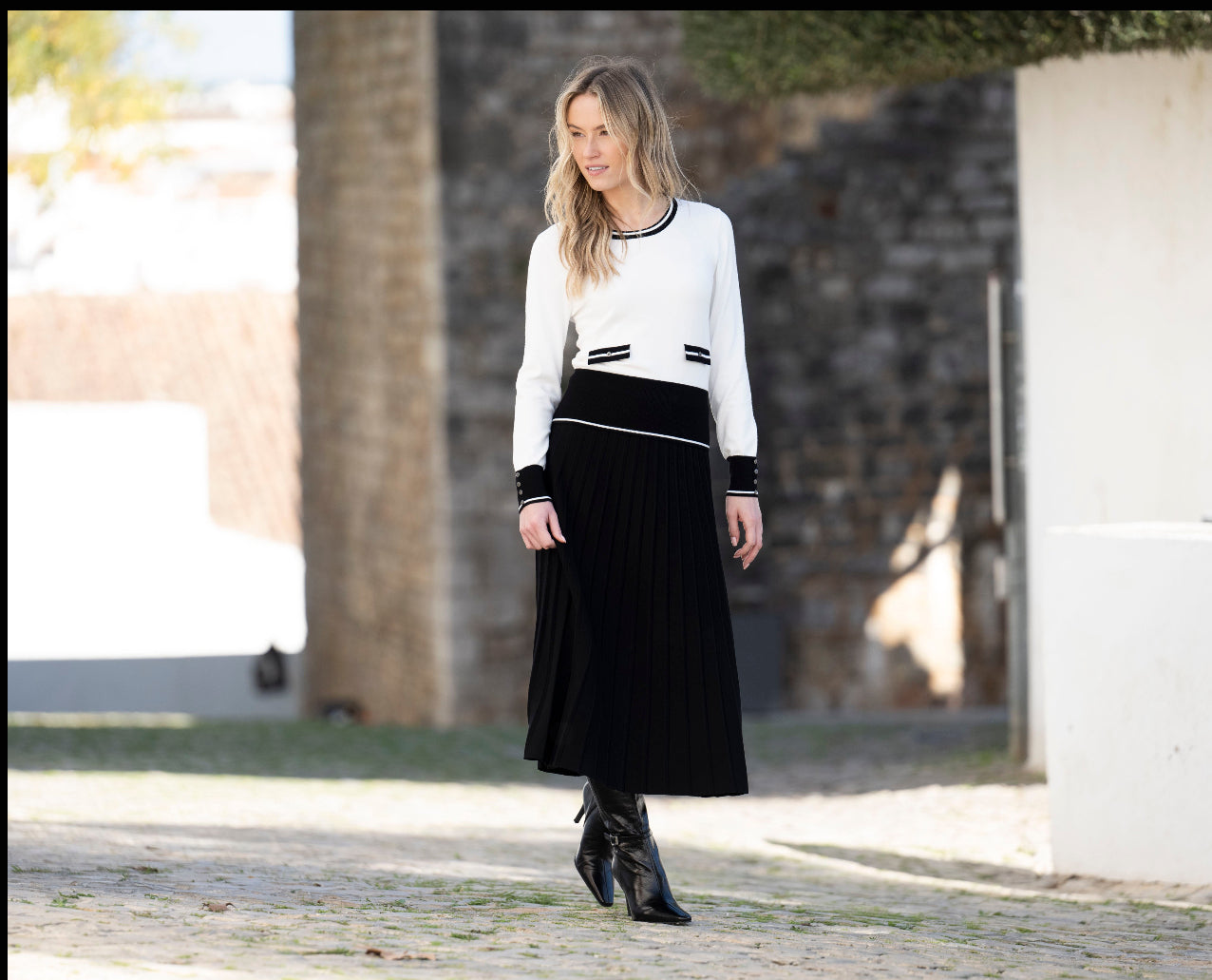 MARBLE SWEATER STYLE 8000 COLOUR IVORY/BLACK