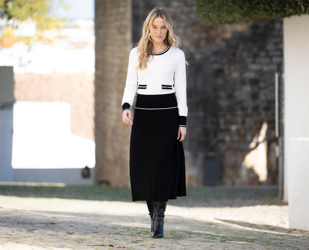 MARBLE SWEATER STYLE 8000 COLOUR IVORY/BLACK