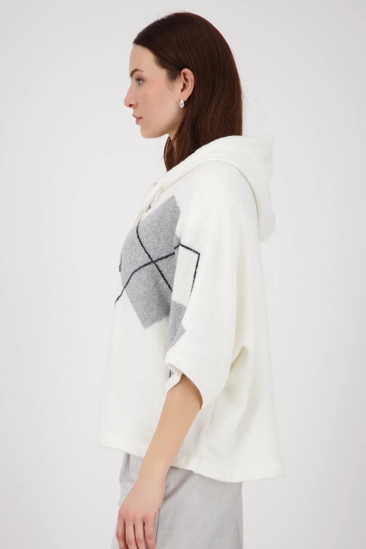 MONARI HOODED CARDIGAN STYLE 808916 COLOUR OFF-WHITE