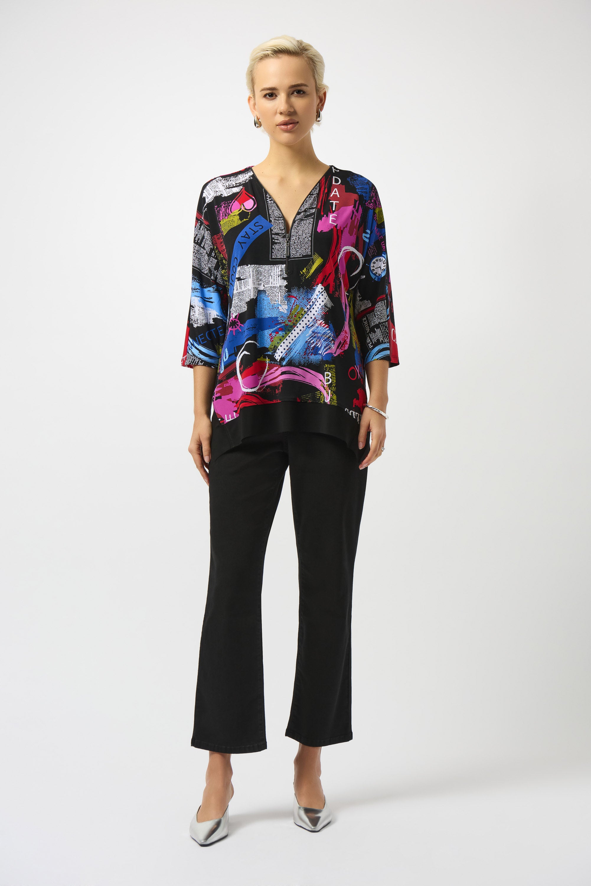 JOSEPH RIBKOFF MARGOT STRAIGHT LEG STRETCH JEANS STYLE 252926B25 COLOUR BLACK