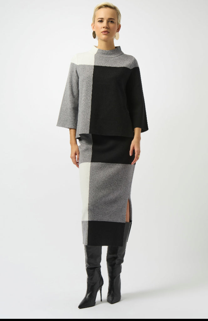 JOSEPH RIBKOFF TOP STYLE 253907 COLOUR BLACK/GREY/VANILLA