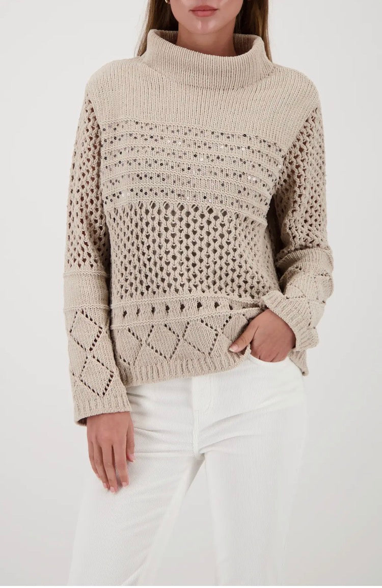 MONARI KNITTED SWEATER STYLE 809498 COLOUR LATTEMACCHIATO
